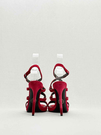 Pre - loved ROBERTO CAVALLI Red Size EU 38.5 Heeled Sandals at Reems Closet