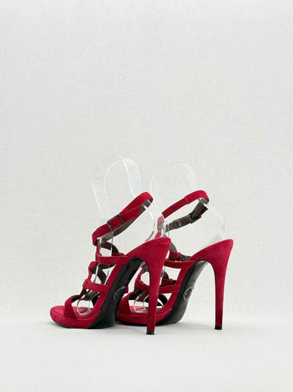 Pre - loved ROBERTO CAVALLI Red Size EU 38.5 Heeled Sandals at Reems Closet