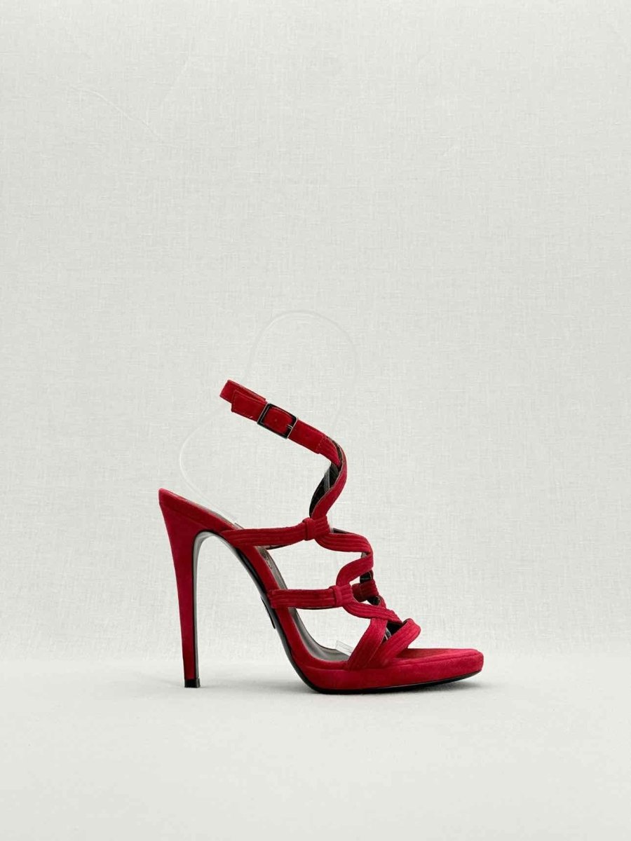 Pre - loved ROBERTO CAVALLI Red Size EU 38.5 Heeled Sandals at Reems Closet