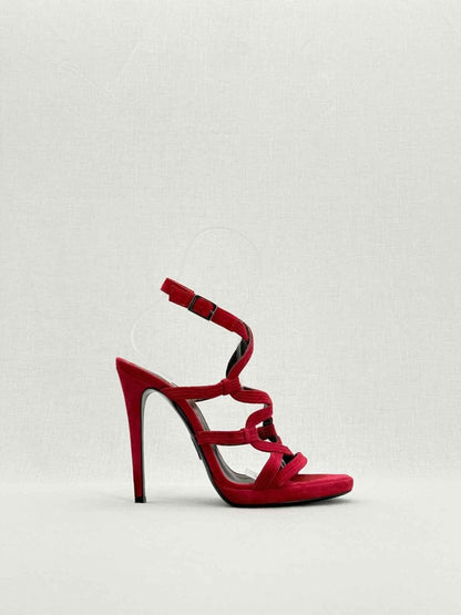 Pre - loved ROBERTO CAVALLI Red Size EU 38.5 Heeled Sandals at Reems Closet