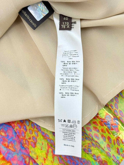 Pre-loved ROBERTO CAVALLI Runway Gold Size US 4 Mini Skirt at Reems Closet