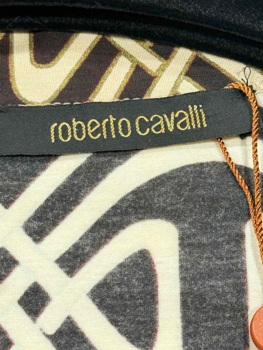 Pre - loved ROBERTO CAVALLI Silk Cream Multicolor Blouse US8 at Reems Closet