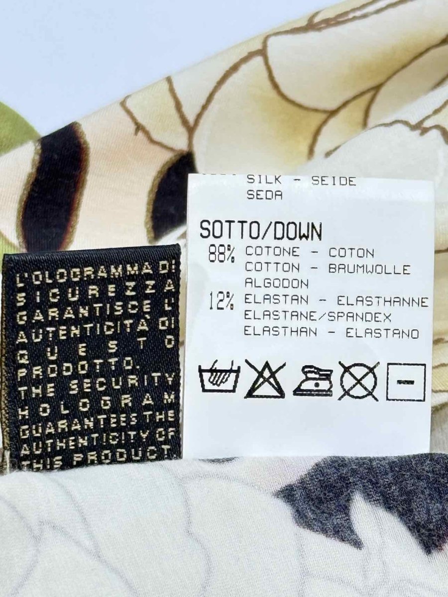 Pre - loved ROBERTO CAVALLI Silk Cream Multicolor Blouse US8 at Reems Closet