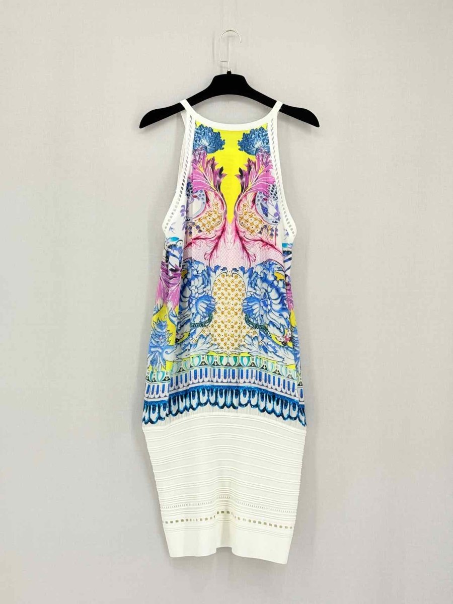 Pre-loved ROBERTO CAVALLI White Multicolor Size US 6 Short Dress at Reems Closet