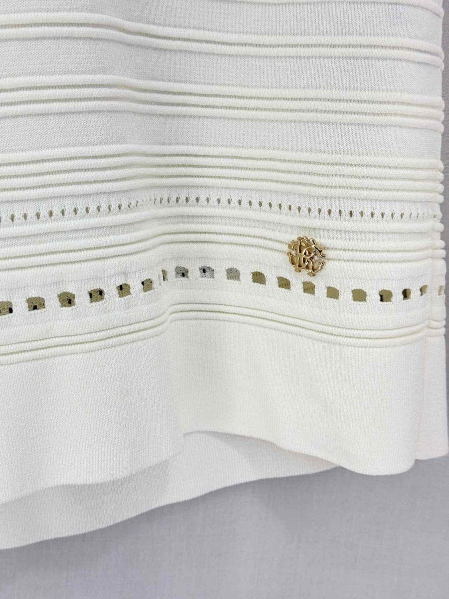 Pre-loved ROBERTO CAVALLI White Multicolor Size US 6 Short Dress at Reems Closet