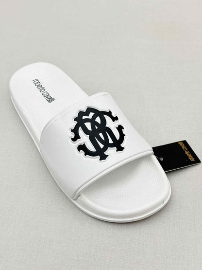 Pre-loved ROBERTO CAVALLI White Size EU 42 Slides at Reems Closet
