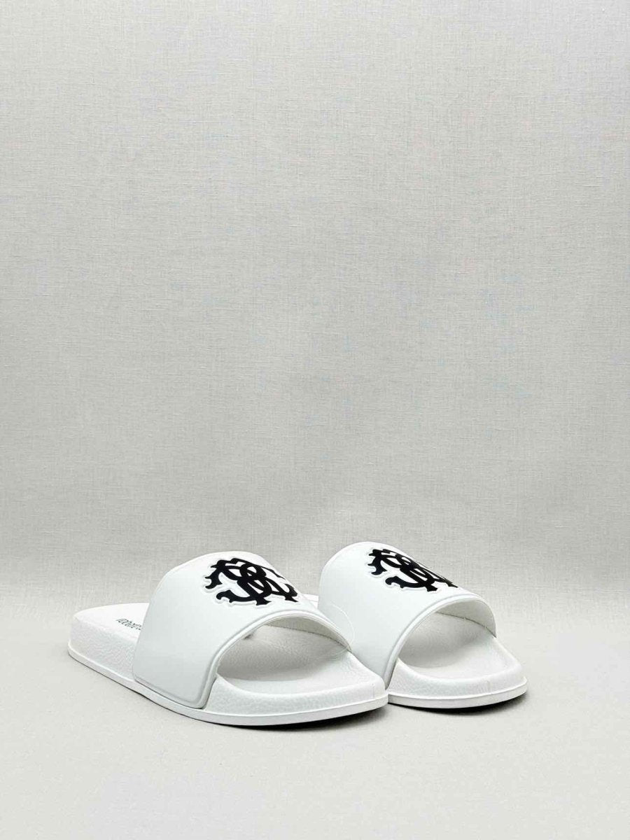 Pre-loved ROBERTO CAVALLI White Size EU 42 Slides at Reems Closet