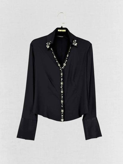 Pre - loved ROCCO BAROCCO Black Size US 4 Blouse at Reems Closet