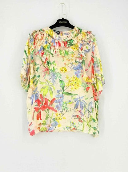 Pre - loved ROCHAS Multicolor Printed Size US 10 Top at Reems Closet