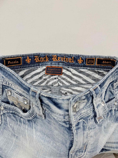 Pre-loved ROCK REVIVAL Pecola Faded Blue Size 25 Shorts at Reems Closet