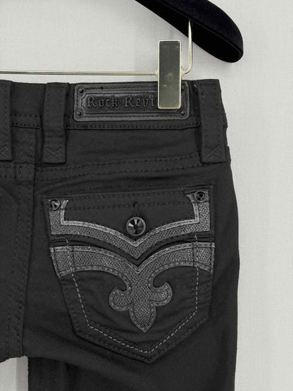 Pre-loved ROCK REVIVAL Raanan Skinny Black Size 25 Jeans at Reems Closet