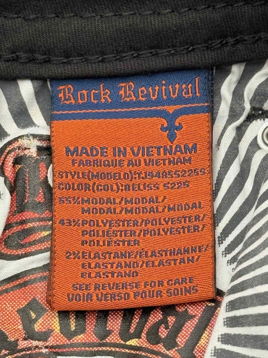 Pre-loved ROCK REVIVAL Raanan Skinny Black Size 25 Jeans at Reems Closet