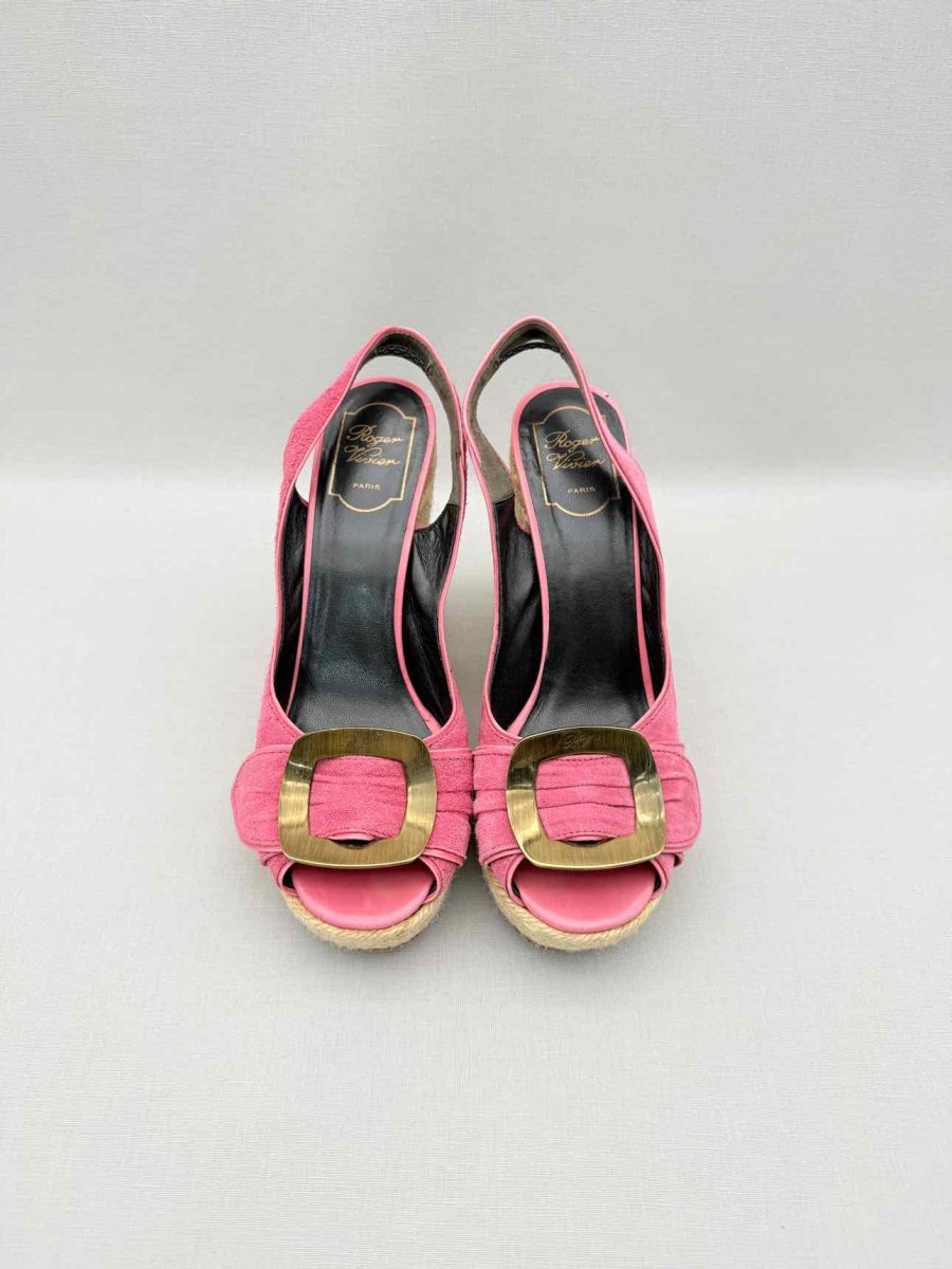 Pre-loved ROGER VIVIER Pink Size EU 41 Wedges at Reems Closet