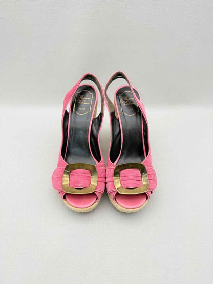 Pre-loved ROGER VIVIER Pink Size EU 41 Wedges at Reems Closet