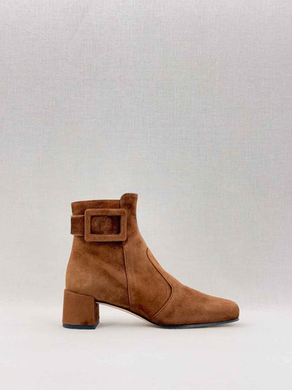 Pre - loved ROGER VIVIER Polly Brown Size EU 35 Ankle Boots at Reems Closet