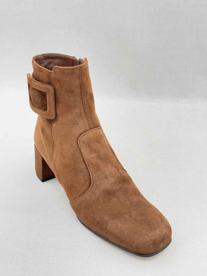 Pre - loved ROGER VIVIER Polly Brown Size EU 35 Ankle Boots at Reems Closet