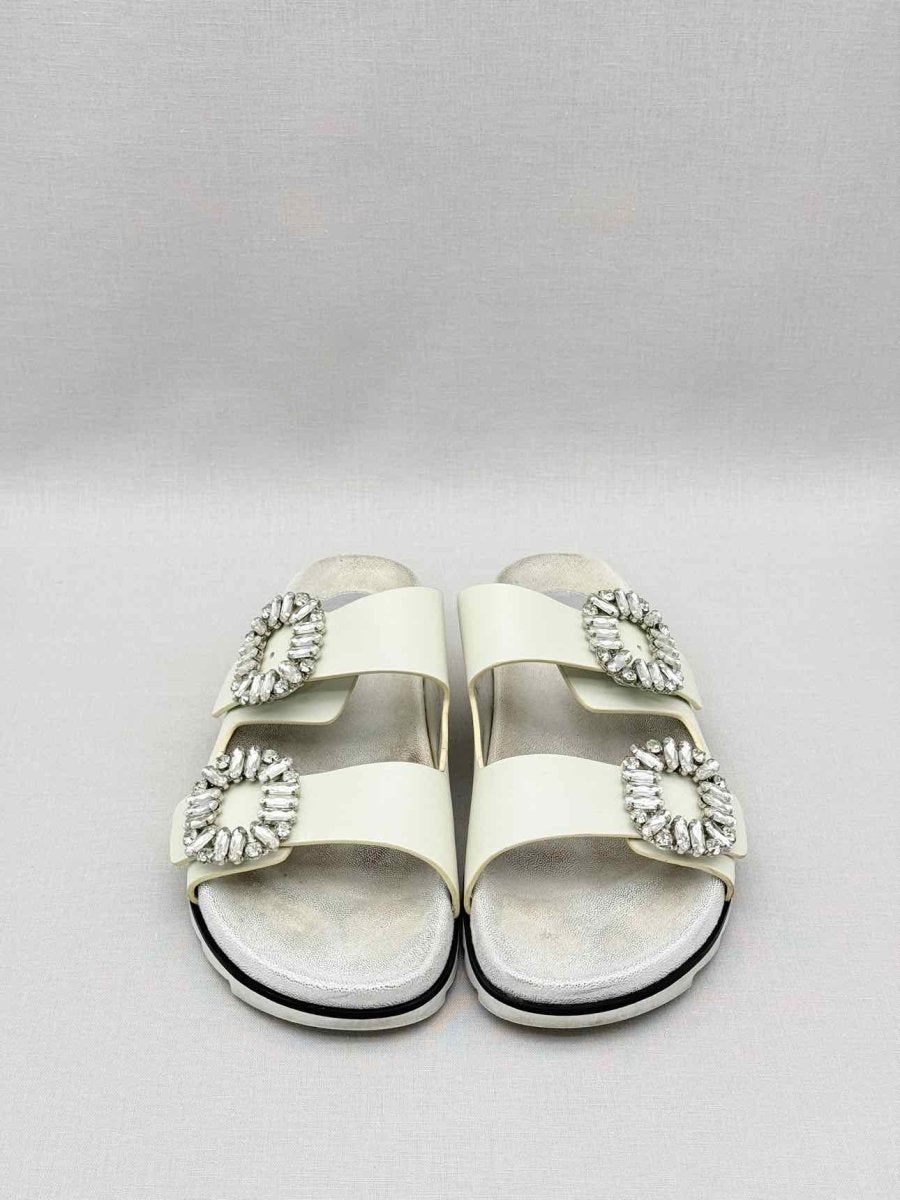 Pre-loved ROGER VIVIER Slidy Viv Off-white Size EU 39 Sandals at Reems Closet