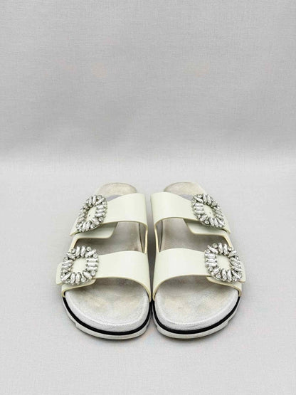 Pre-loved ROGER VIVIER Slidy Viv Off-white Size EU 39 Sandals at Reems Closet
