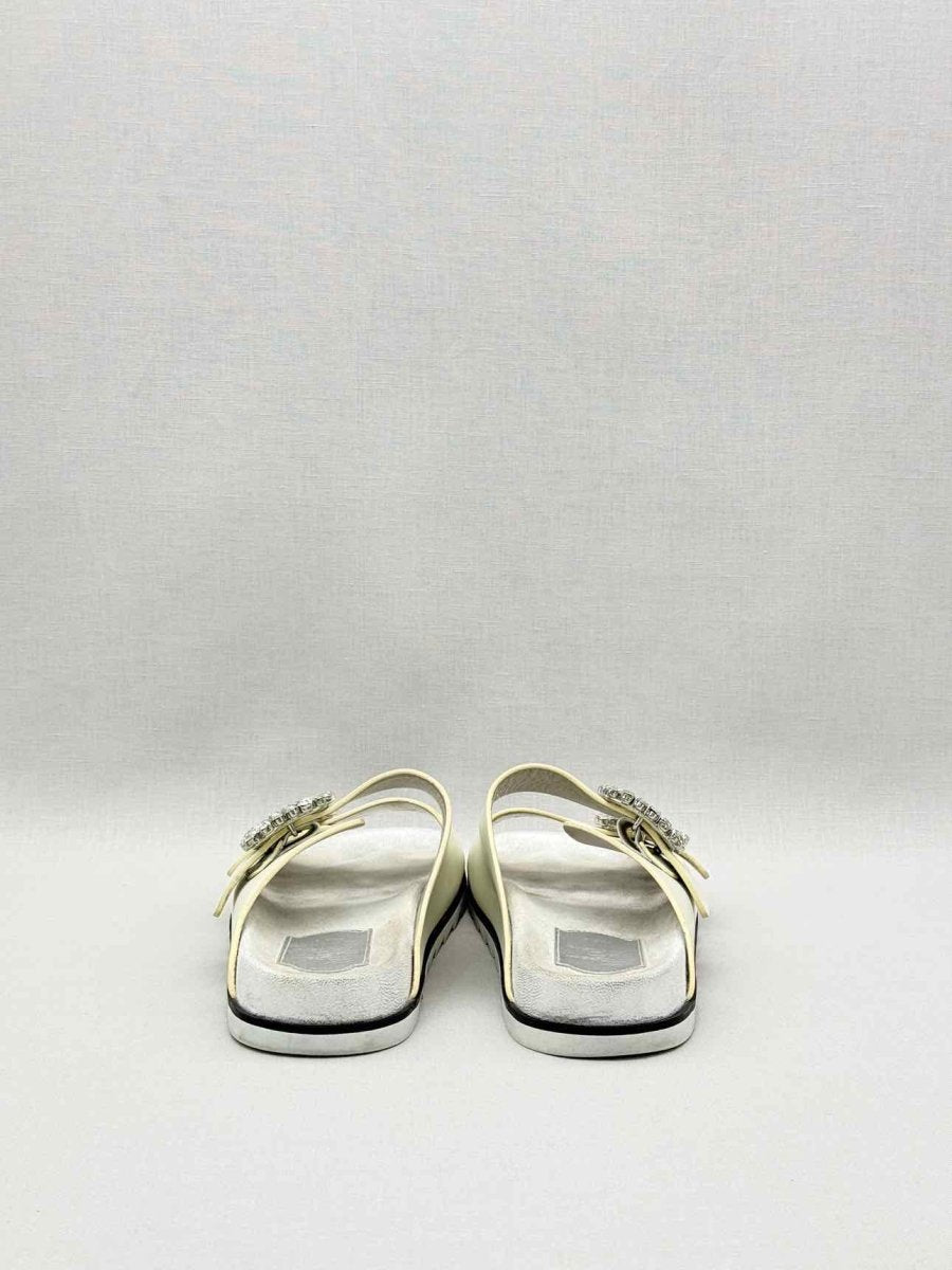 Pre-loved ROGER VIVIER Slidy Viv Off-white Size EU 39 Sandals at Reems Closet