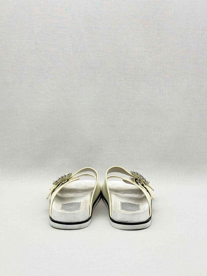 Pre-loved ROGER VIVIER Slidy Viv Off-white Size EU 39 Sandals at Reems Closet