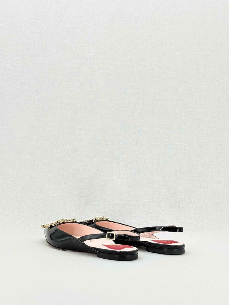 Pre - loved ROGER VIVIER Vintage Black Size EU 35 Slingbacks at Reems Closet