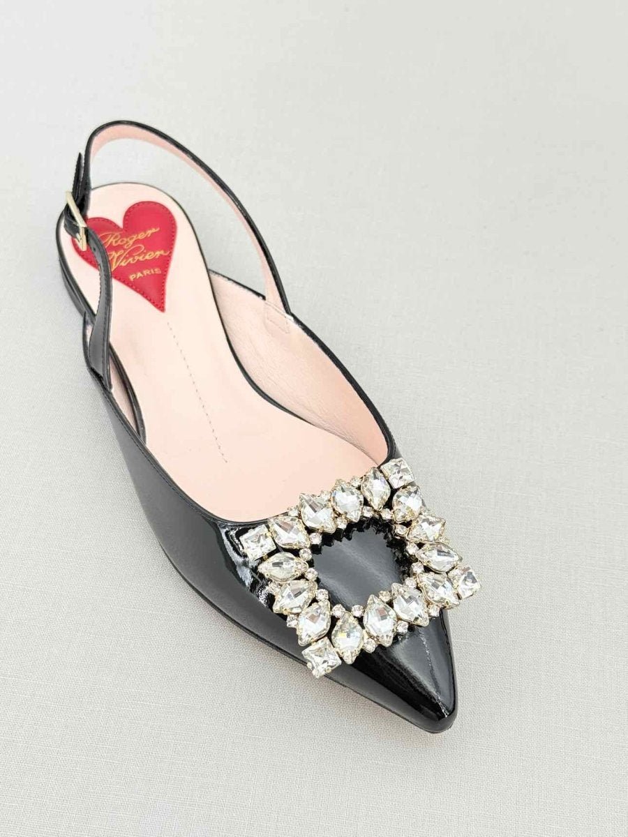 Pre - loved ROGER VIVIER Vintage Black Size EU 35 Slingbacks at Reems Closet