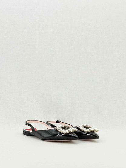 Pre - loved ROGER VIVIER Vintage Black Size EU 35 Slingbacks at Reems Closet