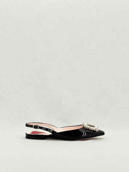 Pre - loved ROGER VIVIER Vintage Black Size EU 35 Slingbacks at Reems Closet
