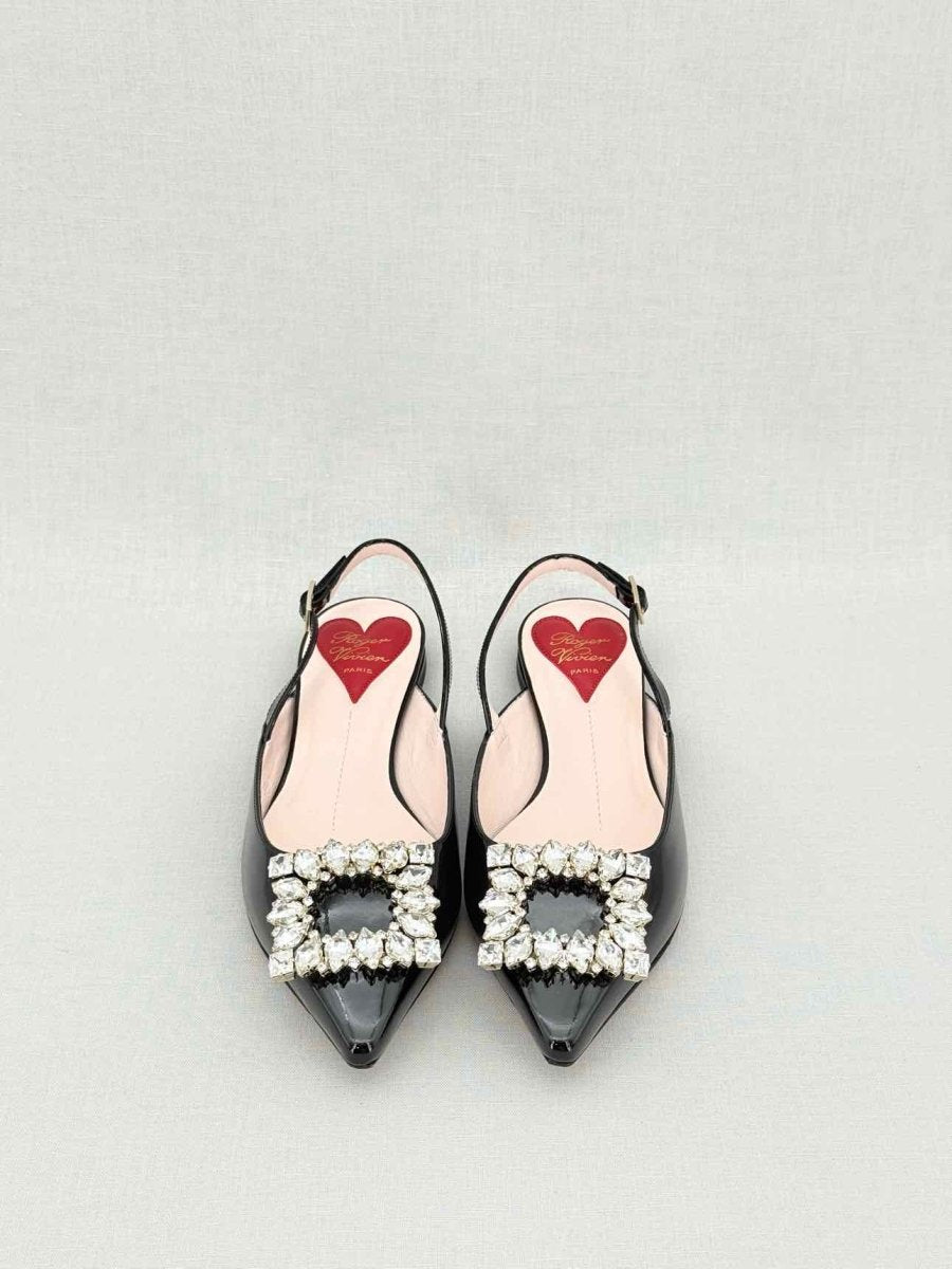 Pre - loved ROGER VIVIER Vintage Black Size EU 35 Slingbacks at Reems Closet