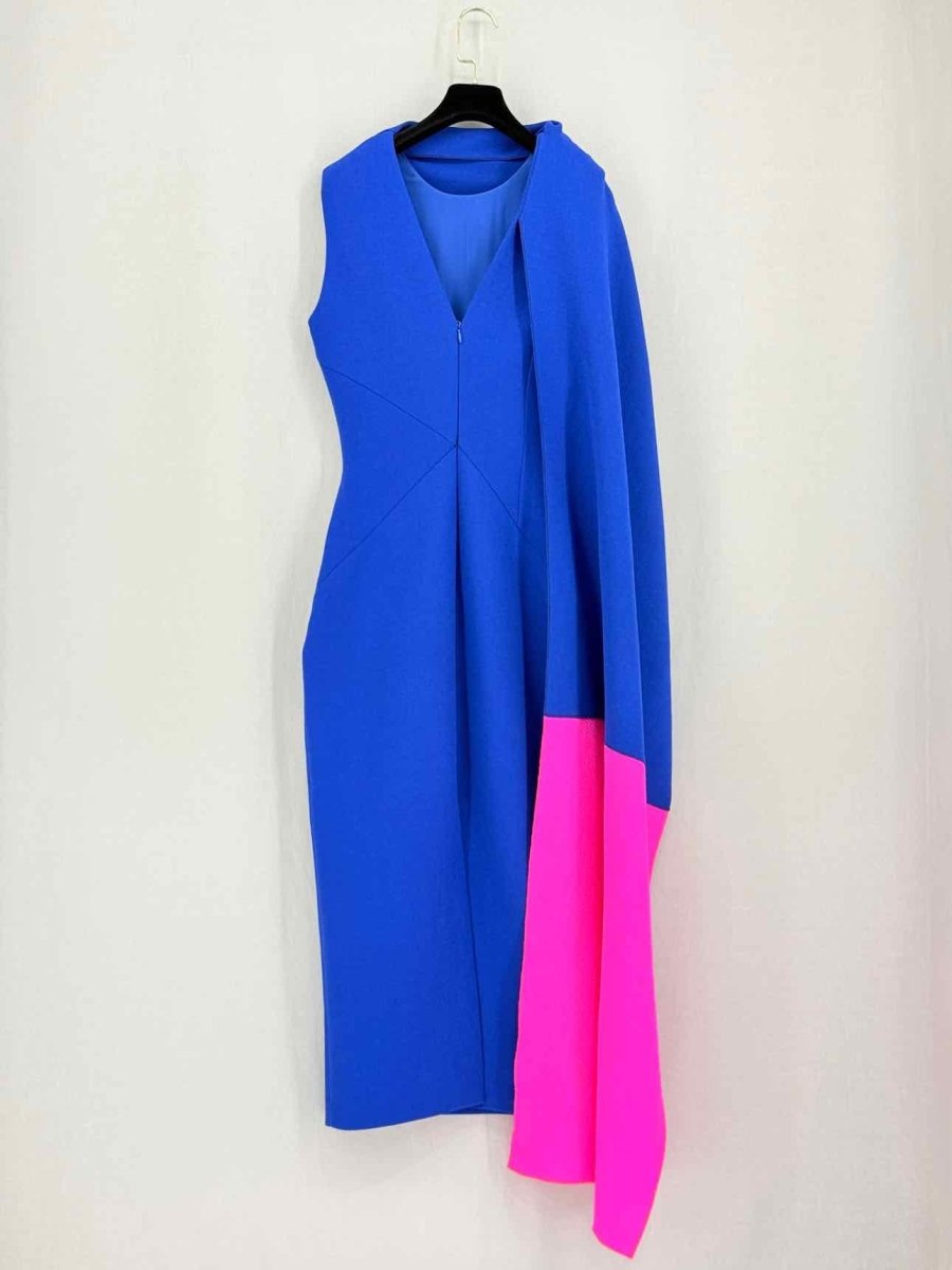Pre-loved ROKSANDA Edith Blue & Pink Midi Dress at Reems Closet