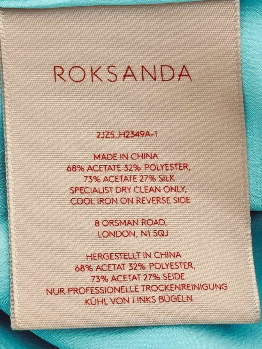 Pre - loved ROKSANDA Hilma Draped Turquoise Size US 14 Midi Dress at Reems Closet