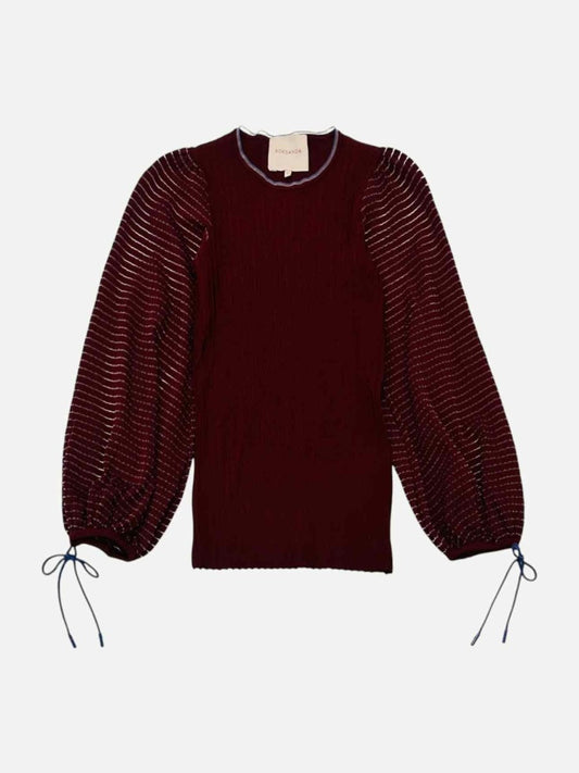 Pre - loved ROKSANDA Puff Sleeve Burgundy Top at Reems Closet