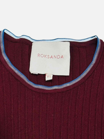 Pre - loved ROKSANDA Puff Sleeve Burgundy Top at Reems Closet