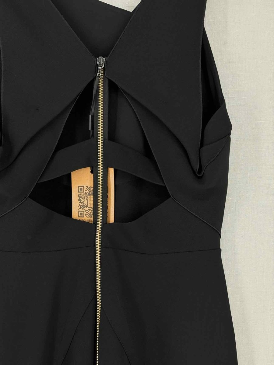 Pre - loved ROLAND MOURET Black Size US 8 Knee Length Dress at Reems Closet