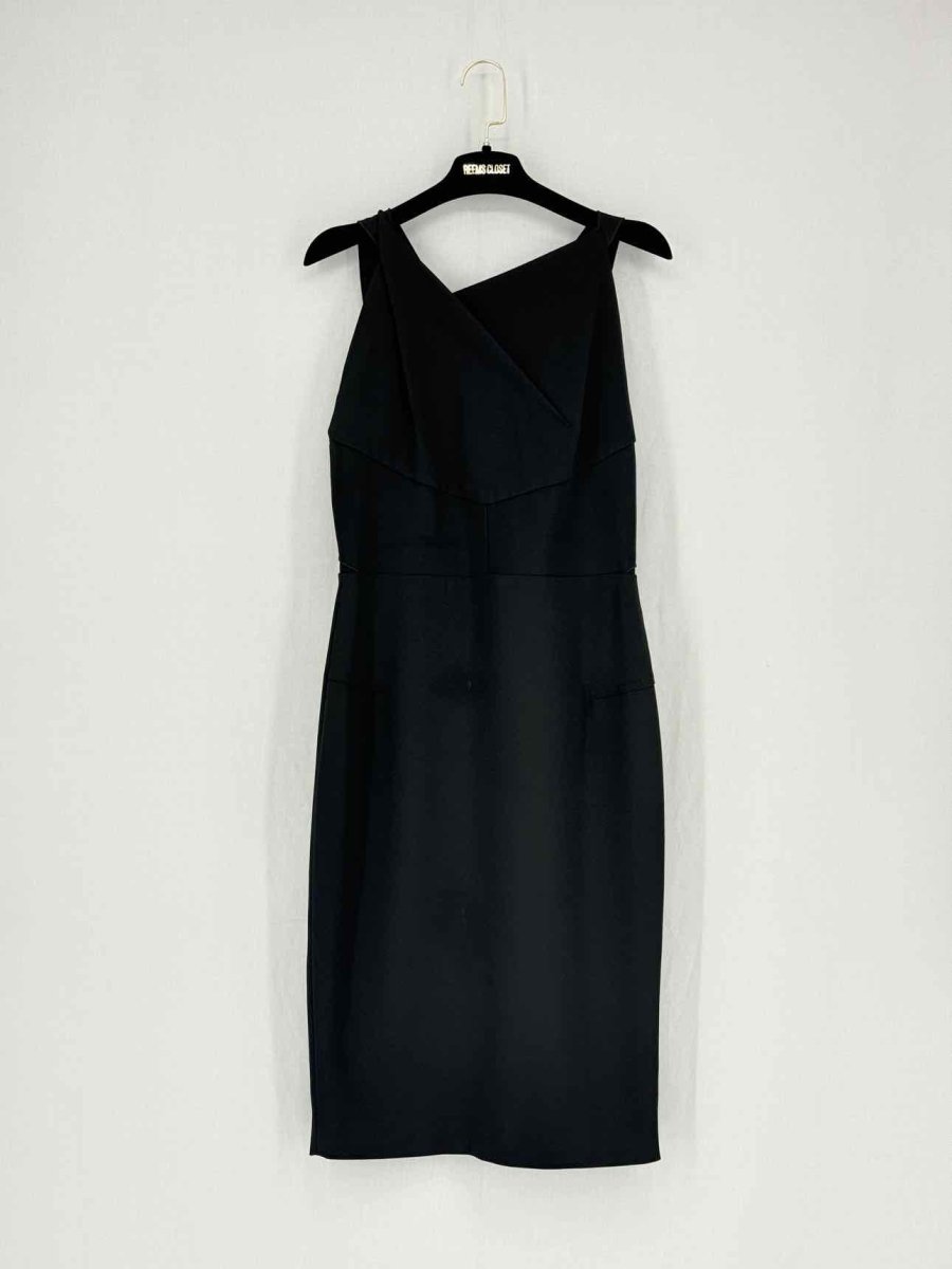 Pre - loved ROLAND MOURET Black Size US 8 Knee Length Dress at Reems Closet