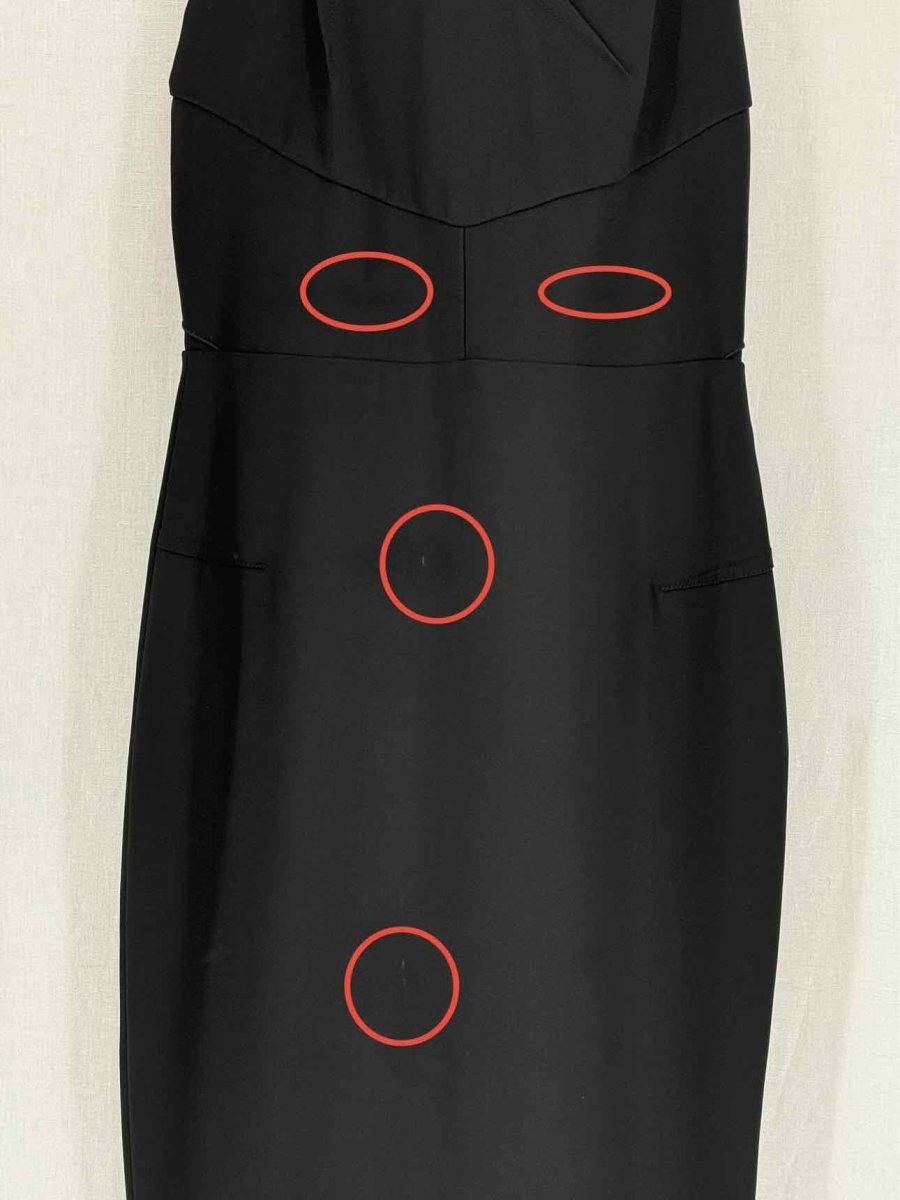 Pre - loved ROLAND MOURET Black Size US 8 Knee Length Dress at Reems Closet