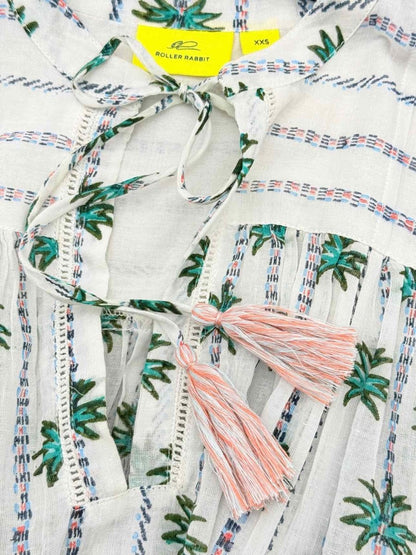 Pre - loved ROLLER RABBIT White Multicolor Printed Size XXSmall Top at Reems Closet