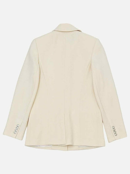 Pre - loved ROSETTA GETTY Single Breasted Cream Jacket at Reems Closet