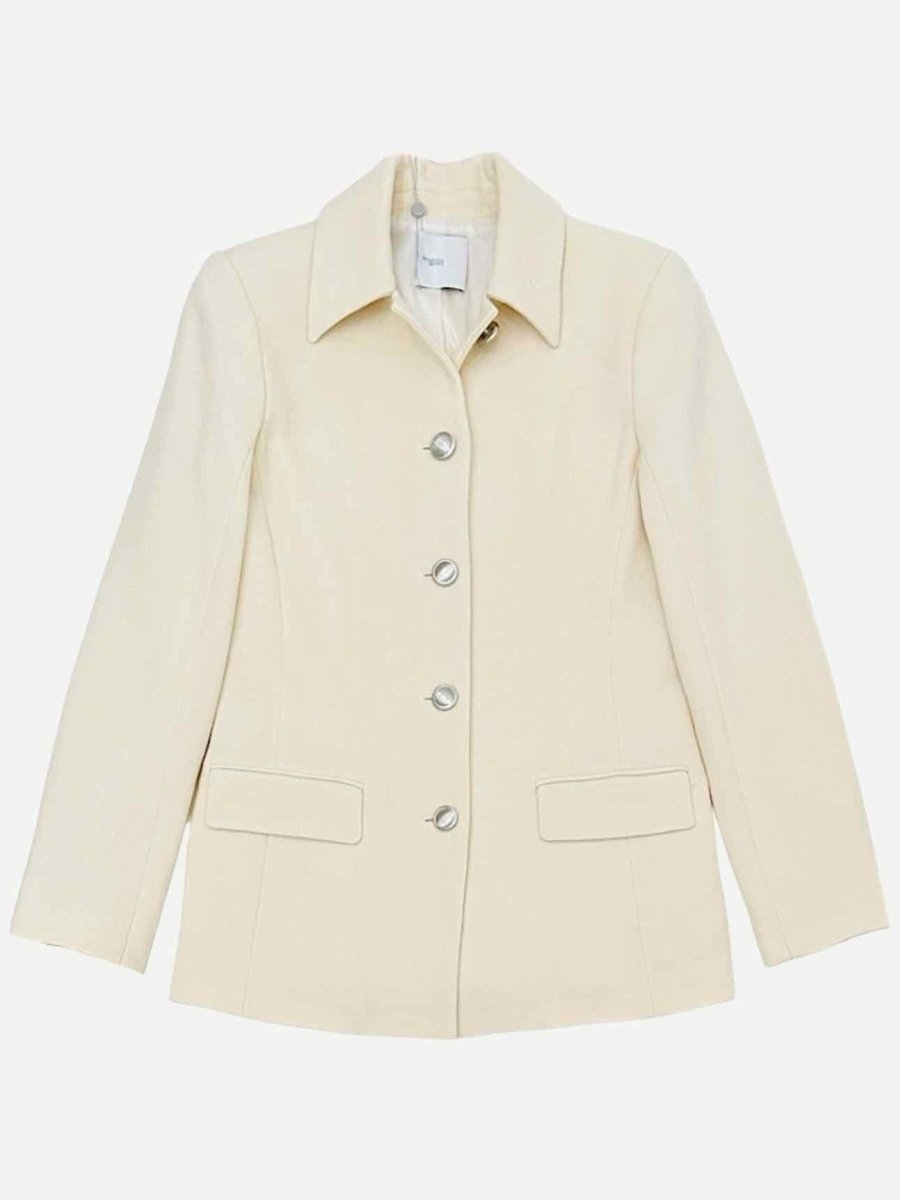 Pre - loved ROSETTA GETTY Single Breasted Cream Jacket at Reems Closet