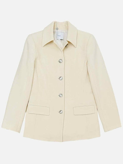 Pre - loved ROSETTA GETTY Single Breasted Cream Jacket at Reems Closet