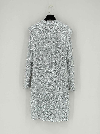 Pre - loved ROTATE BIRGER CHRISTENSEN Silver Size US 6 Short Dress at Reems Closet