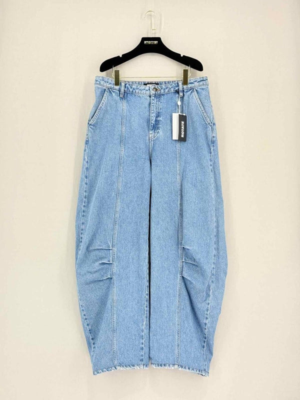 Pre - loved ROTATE Cargo Denim Blue Knee Panels Size US 10 Jeans at Reems Closet