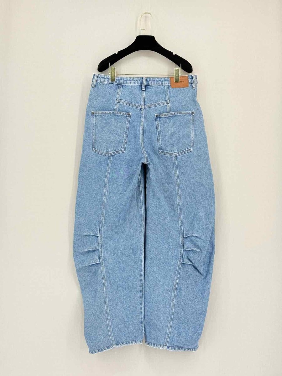 Pre - loved ROTATE Cargo Denim Blue Knee Panels Size US 10 Jeans at Reems Closet