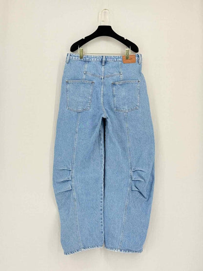 Pre - loved ROTATE Cargo Denim Blue Knee Panels Size US 10 Jeans at Reems Closet