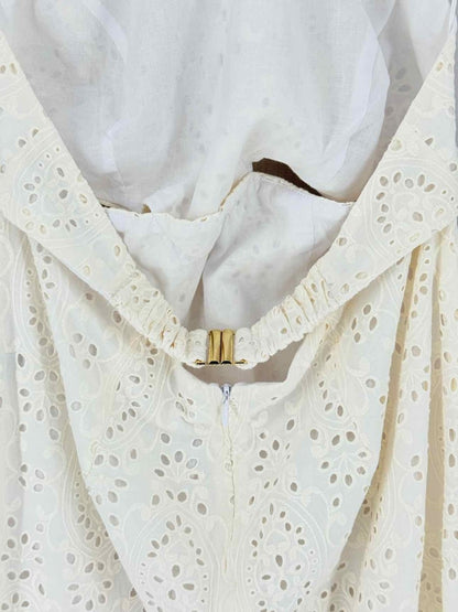 Pre - loved RUMER Sienna White Embroidered Size Large Long Dress at Reems Closet