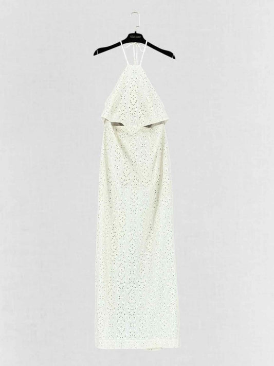 Pre - loved RUMER Sienna White Embroidered Size Large Long Dress at Reems Closet