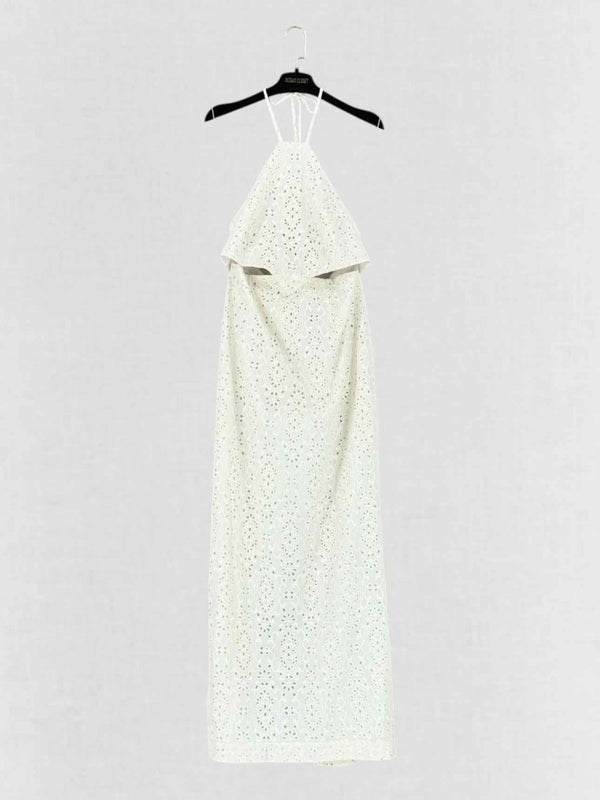 Pre - loved RUMER Sienna White Embroidered Size Large Long Dress at Reems Closet