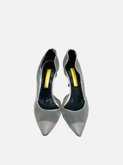 Pre - loved RUPERT SANDERSON Silver Pumps 41 at Reems Closet