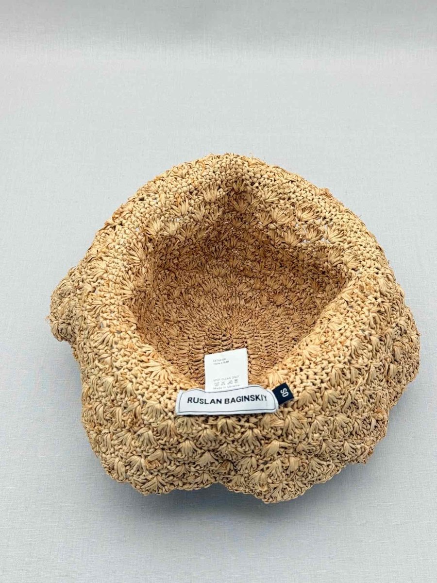 Pre - loved RUSLAN BAGINSKIY Beige Monogram Hat at Reems Closet