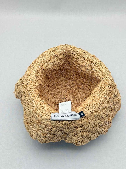 Pre - loved RUSLAN BAGINSKIY Beige Monogram Hat at Reems Closet
